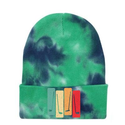 Retro Golf Club Vintage Golf Lover Golfer Tie Dye 12in Knit Beanie