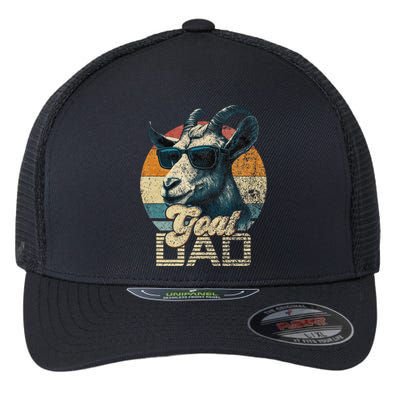 Retro Goat Dad Best Goat Daddy Funny Fathers Day Flexfit Unipanel Trucker Cap