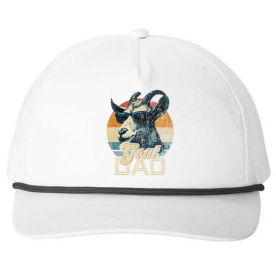 Retro Goat Dad Best Goat Daddy Funny Fathers Day Snapback Five-Panel Rope Hat