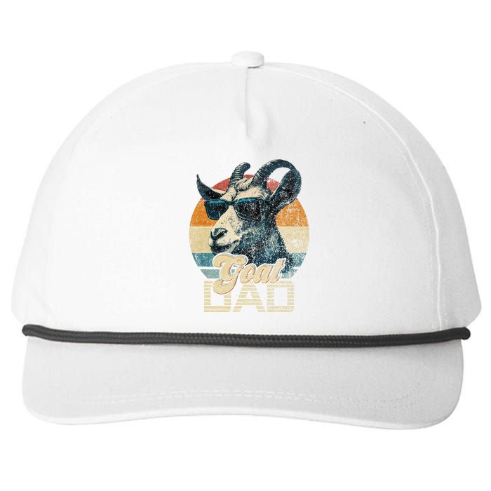 Retro Goat Dad Best Goat Daddy Funny Fathers Day Snapback Five-Panel Rope Hat