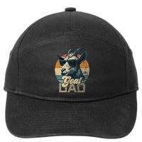 Retro Goat Dad Best Goat Daddy Funny Fathers Day 7-Panel Snapback Hat