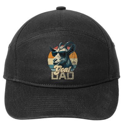 Retro Goat Dad Best Goat Daddy Funny Fathers Day 7-Panel Snapback Hat