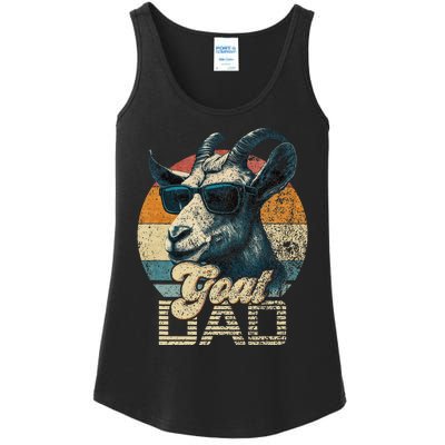 Retro Goat Dad Best Goat Daddy Funny Fathers Day Ladies Essential Tank