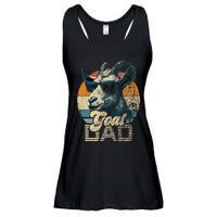 Retro Goat Dad Best Goat Daddy Funny Fathers Day Ladies Essential Flowy Tank