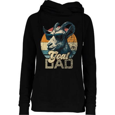 Retro Goat Dad Best Goat Daddy Funny Fathers Day Womens Funnel Neck Pullover Hood