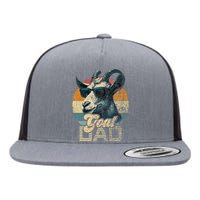 Retro Goat Dad Best Goat Daddy Funny Fathers Day Flat Bill Trucker Hat