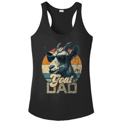 Retro Goat Dad Best Goat Daddy Funny Fathers Day Ladies PosiCharge Competitor Racerback Tank