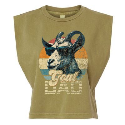 Retro Goat Dad Best Goat Daddy Funny Fathers Day Garment-Dyed Women's Muscle Tee