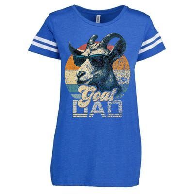 Retro Goat Dad Best Goat Daddy Funny Fathers Day Enza Ladies Jersey Football T-Shirt