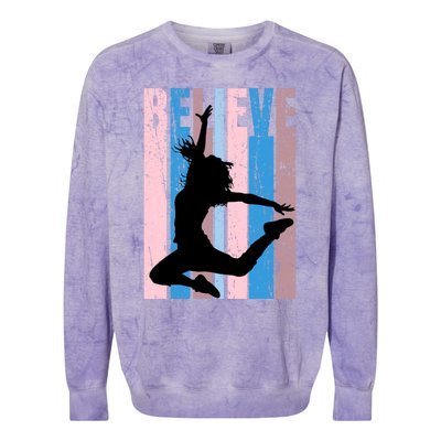 Retro Girls Dance Dancing Dancer Modern Dance Teacher Cool Gift Colorblast Crewneck Sweatshirt