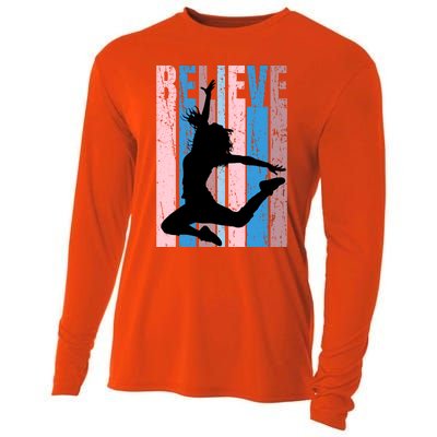 Retro Girls Dance Dancing Dancer Modern Dance Teacher Cool Gift Cooling Performance Long Sleeve Crew