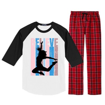 Retro Girls Dance Dancing Dancer Modern Dance Teacher Cool Gift Raglan Sleeve Pajama Set