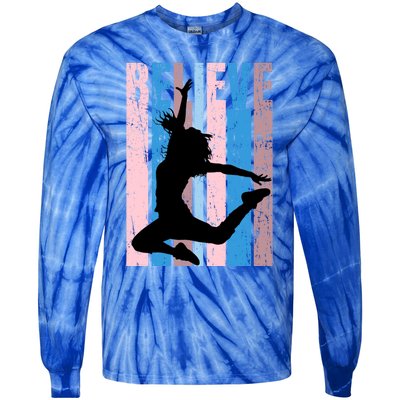 Retro Girls Dance Dancing Dancer Modern Dance Teacher Cool Gift Tie-Dye Long Sleeve Shirt