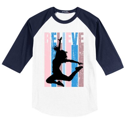 Retro Girls Dance Dancing Dancer Modern Dance Teacher Cool Gift Baseball Sleeve Shirt