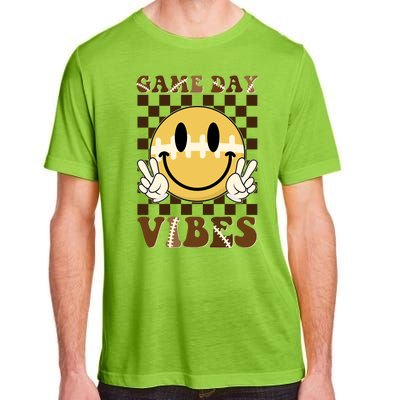 Retro Game Day Vibes Smiley Emoji Football Fan Adult ChromaSoft Performance T-Shirt