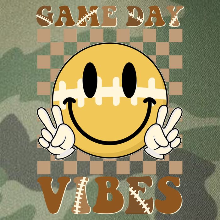 Retro Game Day Vibes Smiley Emoji Football Fan Legacy Tie Dye Trucker Hat