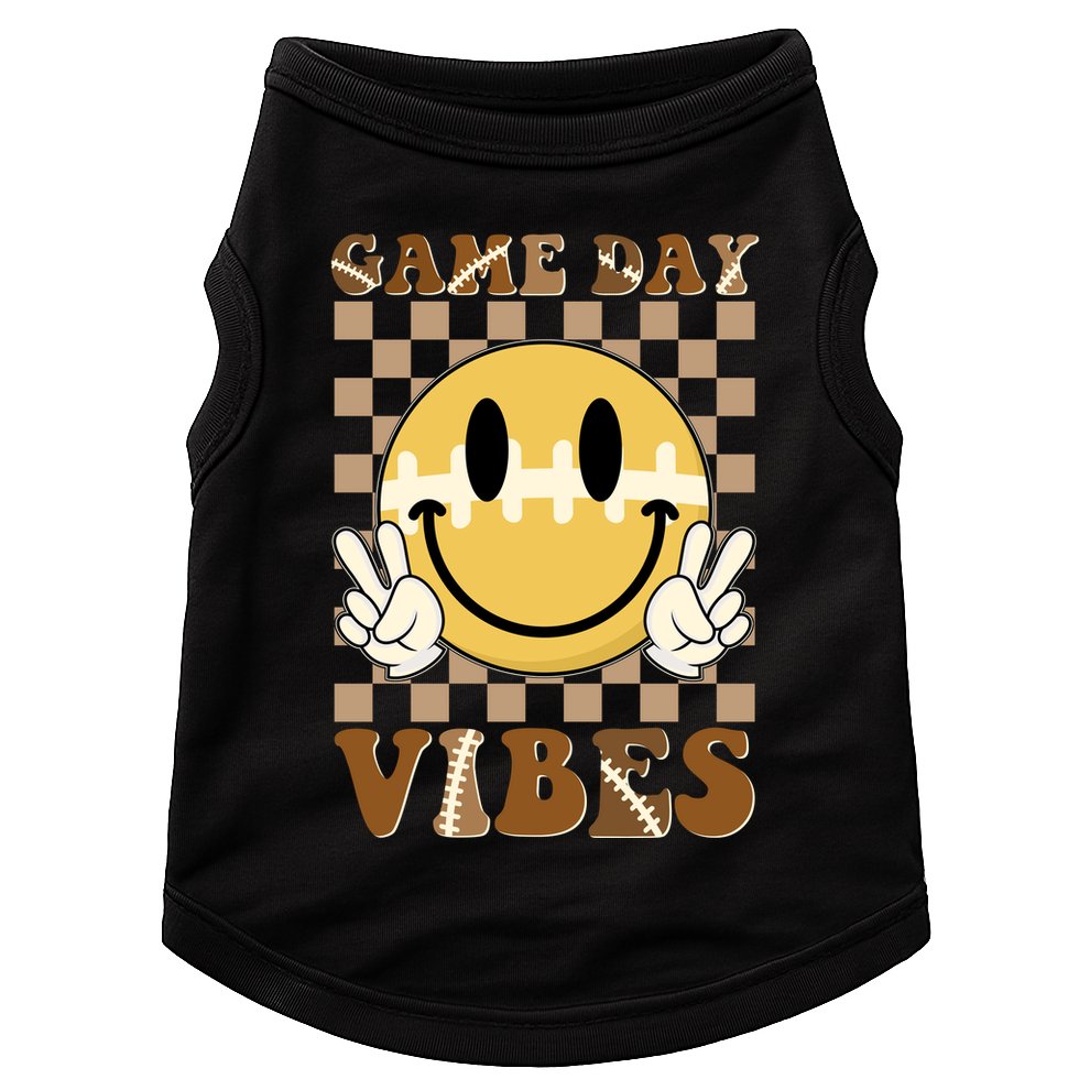 Retro Game Day Vibes Smiley Emoji Football Fan Doggie Tank