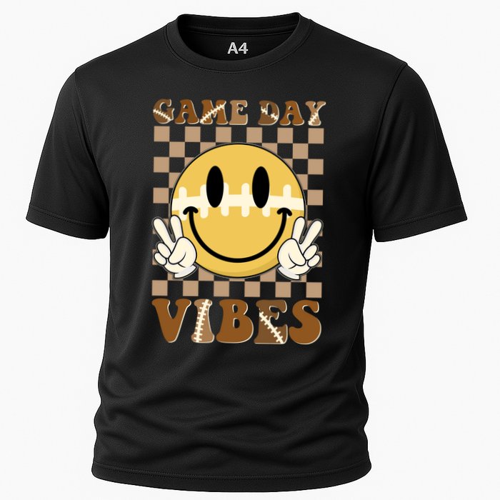 Retro Game Day Vibes Smiley Emoji Football Fan Performance Shirt