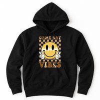 Retro Game Day Vibes Smiley Emoji Football Fan Hoodie