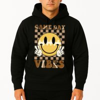 Retro Game Day Vibes Smiley Emoji Football Fan Hoodie