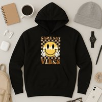 Retro Game Day Vibes Smiley Emoji Football Fan Hoodie