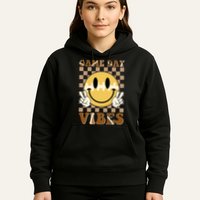 Retro Game Day Vibes Smiley Emoji Football Fan Hoodie