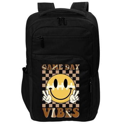 Retro Game Day Vibes Smiley Emoji Football Fan Impact Tech Backpack
