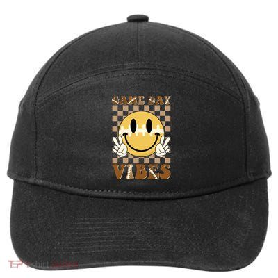 Retro Game Day Vibes Smiley Emoji Football Fan 7-Panel Snapback Hat