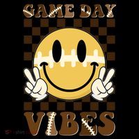 Retro Game Day Vibes Smiley Emoji Football Fan Mug