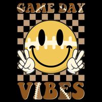Retro Game Day Vibes Smiley Emoji Football Fan Flatbill Hat