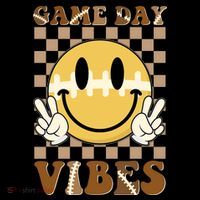 Retro Game Day Vibes Smiley Emoji Football Fan Poster