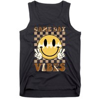 Retro Game Day Vibes Smiley Emoji Football Fan Tank Top
