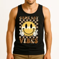 Retro Game Day Vibes Smiley Emoji Football Fan Tank Top