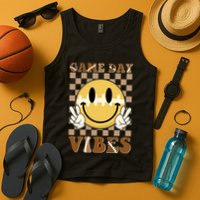 Retro Game Day Vibes Smiley Emoji Football Fan Tank Top