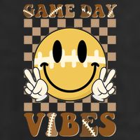 Retro Game Day Vibes Smiley Emoji Football Fan Golf Towel