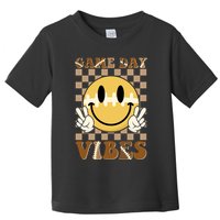 Retro Game Day Vibes Smiley Emoji Football Fan Toddler T-Shirt