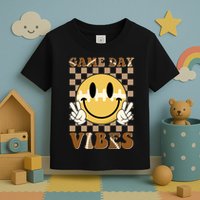 Retro Game Day Vibes Smiley Emoji Football Fan Toddler T-Shirt
