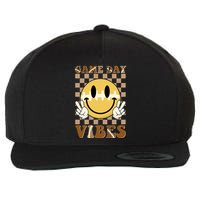 Retro Game Day Vibes Smiley Emoji Football Fan Wool Snapback Cap