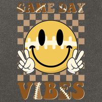 Retro Game Day Vibes Smiley Emoji Football Fan Cotton Canvas Backpack