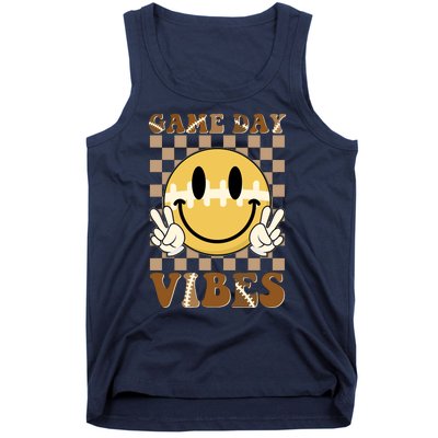 Retro Game Day Vibes Smiley Emoji Football Fan Tank Top