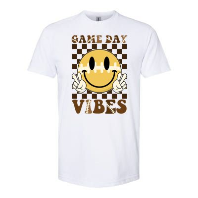 Retro Game Day Vibes Smiley Emoji Football Fan Softstyle® CVC T-Shirt