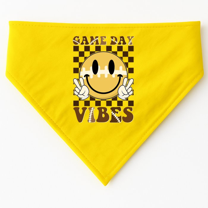 Retro Game Day Vibes Smiley Emoji Football Fan USA-Made Doggie Bandana