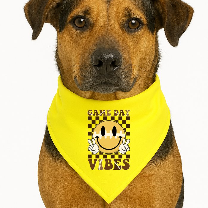 Retro Game Day Vibes Smiley Emoji Football Fan USA-Made Doggie Bandana