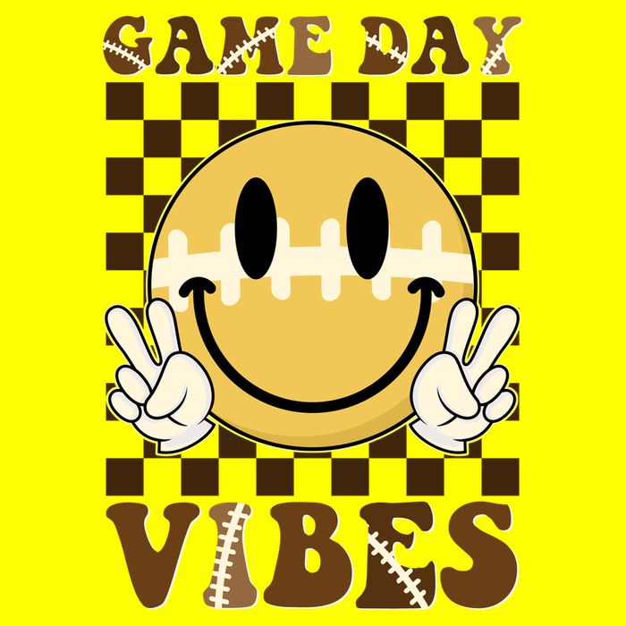Retro Game Day Vibes Smiley Emoji Football Fan USA-Made Doggie Bandana