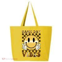 Retro Game Day Vibes Smiley Emoji Football Fan 25L Jumbo Tote