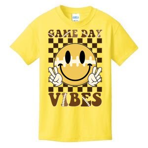 Retro Game Day Vibes Smiley Emoji Football Fan Kids T-Shirt