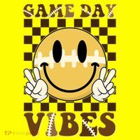 Retro Game Day Vibes Smiley Emoji Football Fan Kids T-Shirt