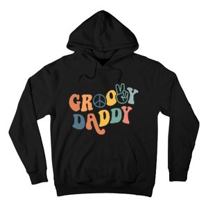 Retro Groovy Daddy Gifts for Dad Fathers Day Hoodie