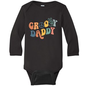 Retro Groovy Daddy Gifts for Dad Fathers Day Baby Long Sleeve Bodysuit