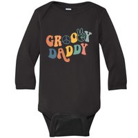 Retro Groovy Daddy Gifts for Dad Fathers Day Baby Long Sleeve Bodysuit